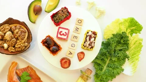Sources of Omega-3 acids Stock Footage 142009010