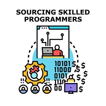 Sourcing skilled programmers for digital development team イラスト素材