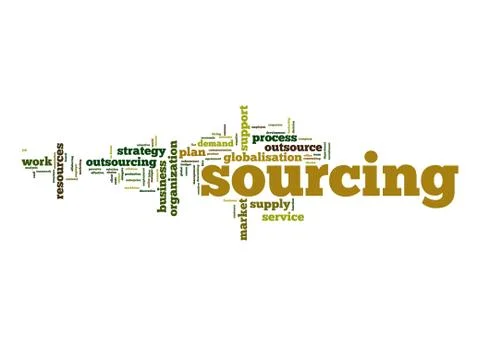 Sourcing word cloud 스톡 일러스트