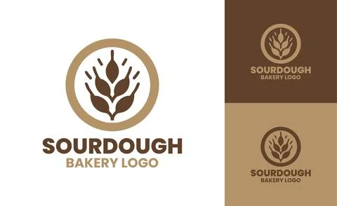 Sourdough Bakery Logo Creative Organic Loaf Branding Illustrazione stock