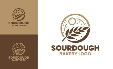 Sourdough Bakery Logo Elegant Rustic Bread Emblem Stock Illustration