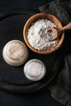 Sourdough for baking bread Stock Photos