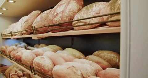 Sourdough bread at a bakery. 4K Stock Footage 221559094