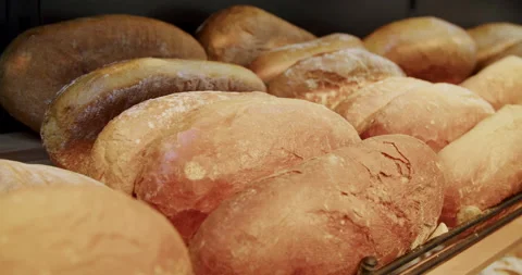 Sourdough breads close-up. 4K Stockbeeldmateriaal 221559460