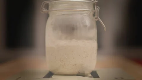 Sourdough starter rises overnight Stock Footage 166339835