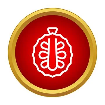 Soursop fruit icon inside red circle border 스톡 일러스트