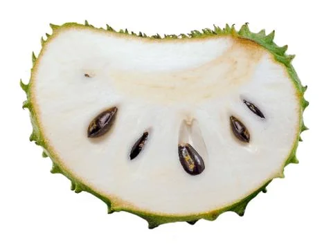 Soursop fruit isolated on white background Stock Photos