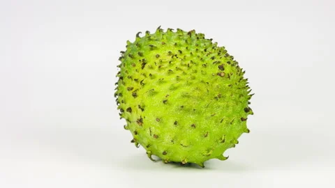 Soursop fruit rotation on white background Vídeo Stock 89737876