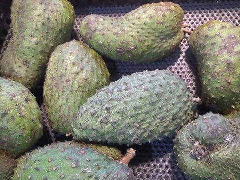 Soursop fruit on the table Stock Photos