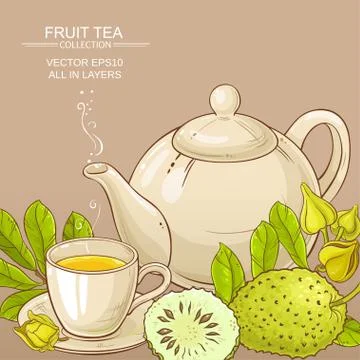 Soursop tea vector background Stock Illustration