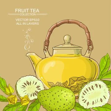 Soursop tea vector background Illustrazione stock