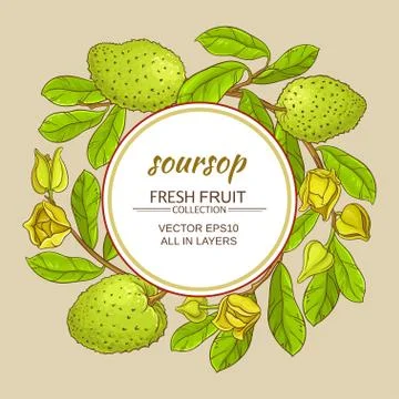 Soursop tea vector frame Stock Illustration