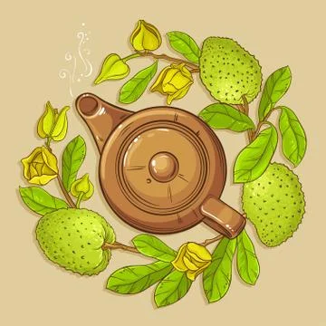 Soursop tea vector illustration Illustrazione stock