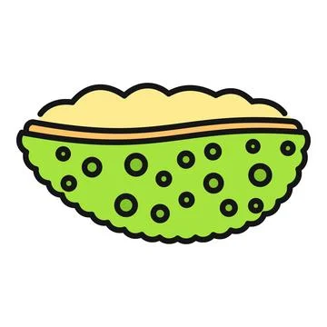 Soursop tropical fruit icon with flat color Stock Illustration