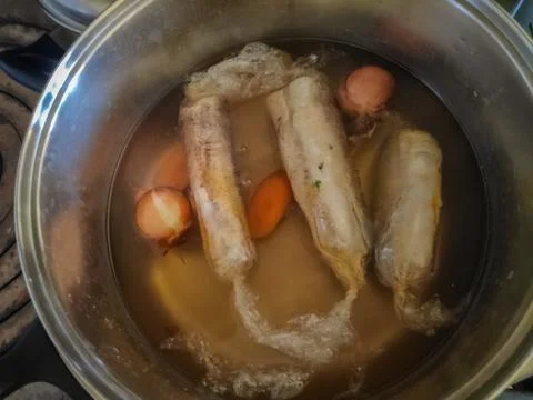 Sous Vide Fish Cooking Process Stock-Fotos
