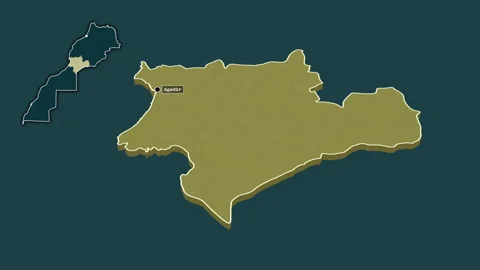 Souss-Massa, Morocco, extruded and isolated. Pattern Stock Footage 164862828
