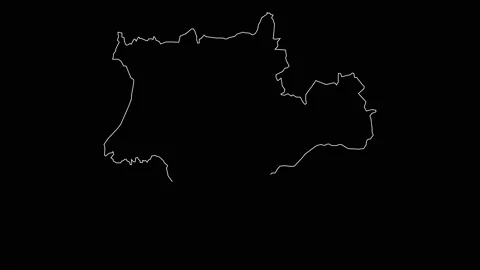 Souss-Massa region map of Morocco outline animation Vídeo Stock 178401669