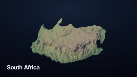 South Africa 3D elevation relief map 스톡 동영상 340608000