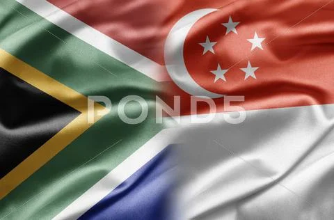 South africa and singapore Stock Illustration