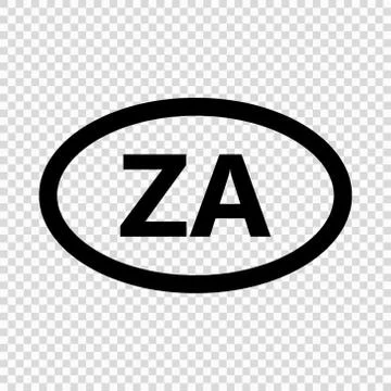 South Africa code symbol. short country name. Domain name Stock-Illustration