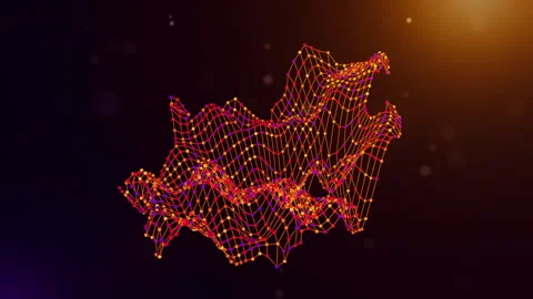 South Africa Connected Intelligence Network Map Reveal Motion Graphics Stock Footage 337355762