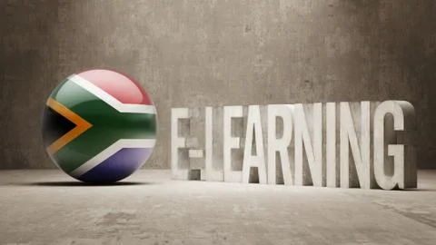 South Africa. E-Learning  Concept Illustrazione stock
