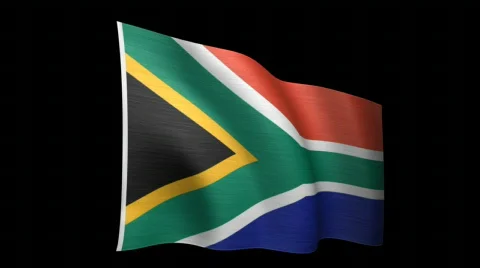 South Africa Flag B Stock Footage