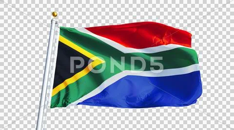 South Africa flag, close up, isolated with alpha channel Stock Photos
