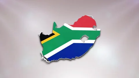 South Africa Flag on Map 库存影片 277947783