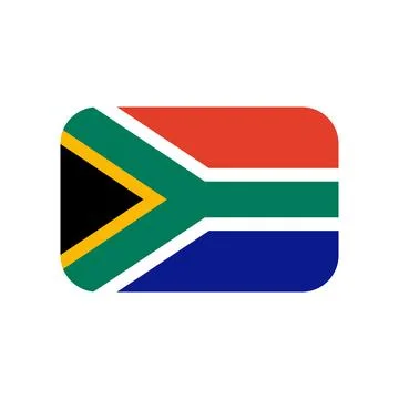 South Africa Flag Rounded Rectangle Shape Icon Stock Illustration