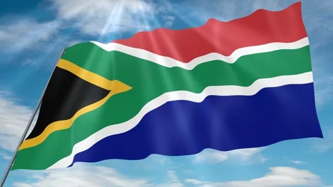 South Africa Flag Seamless Loop 4k 60fps on Sky Background Stock Footage 341766909