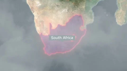 South Africa Map - Clouds Effect Stock Footage 267332819