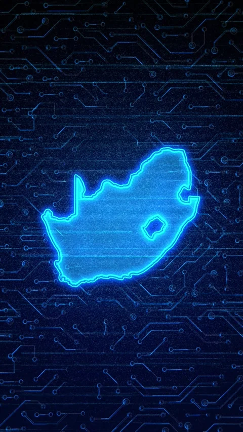 South Africa Map Digital Technology Opener Stock Footage 336314451