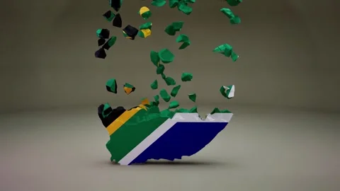 South Africa Map With Flag Stock Footage 323934703