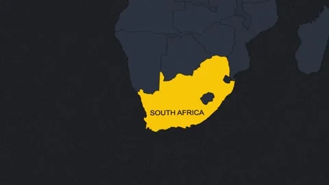 South Africa Map Stock Footage 343369670