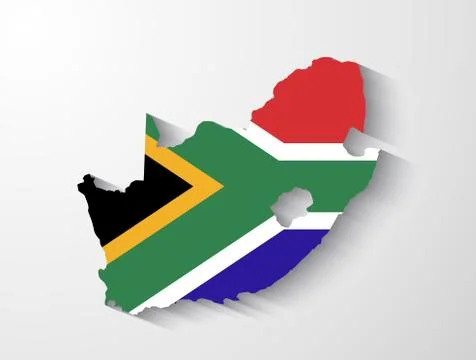 South africa map with shadow effect presentation Stock Illustration