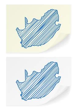 South Africa scribble map Stock Illustration