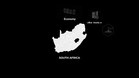 South Africa technology map with animated charts Stock Footage 340985758