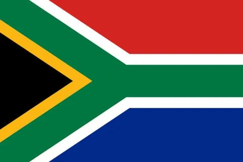 South African flag, flat layout, vector illustration Illustrazione stock