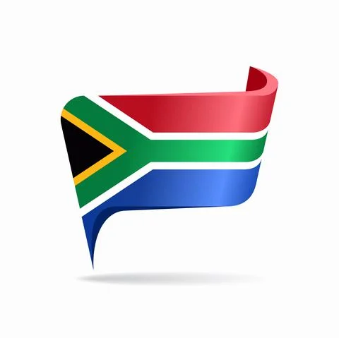 South African flag map pointer layout. Vector illustration. Illustrazione stock