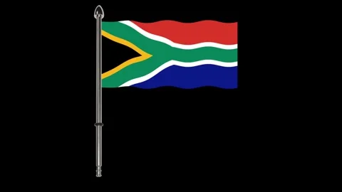 South African flag waving in the wind. Stock Footage 340324062