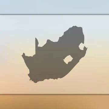 South African Republic map. Vector silhouette of South African Republic. Blurred Stock Illustration
