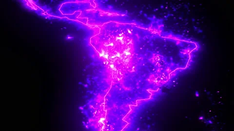 South America map on fire burning animation Stock Footage 150108724