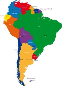South america map Stock Illustration
