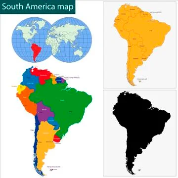 South America map Stock Illustration