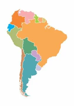 South America map Ilustração Stock