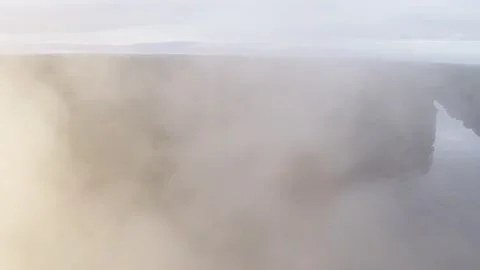 South America - Misty Sunrise Drone View Stock Footage
