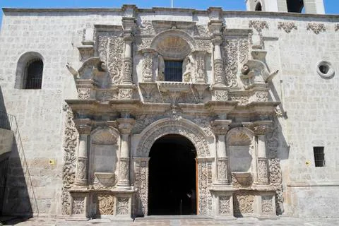 South America, Peru, Arequipa, Iglesia San Augustin Stock Photos