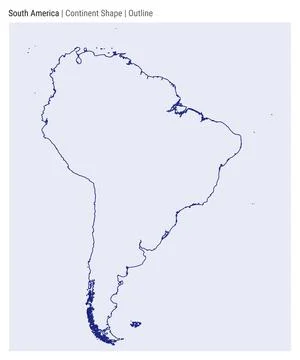 South America. Simple vector map. Continent shape. Outline style. Border of.. Stock Illustration