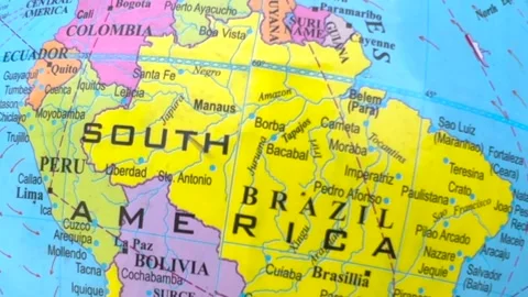 South American countries map Video stock 325713882
